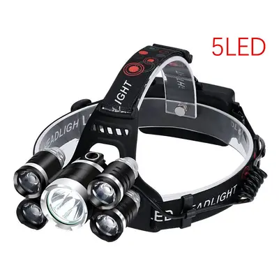 (No Zoom, B Packing -5LED) Rechargeable zoom led headlamp Fishing headlight Torch Hunting head l