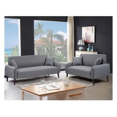 (3+2 Seater Sofa Set) Grey Linen Sofa Set Seater Sofa Seater Sofa And Chair