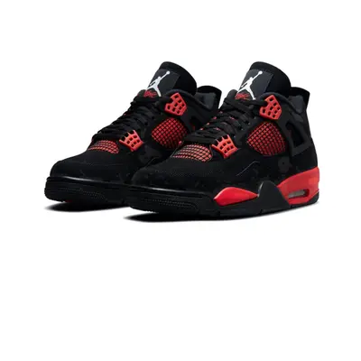 (UK5.5) Air Jordan Retro Red Thunder Men's AJ4 Black