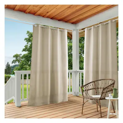 TOWN & COUNTRY BASICS Cabana Solid GT Indoor/Outdoor Light Filtering Grommet Top Curtain Panel P