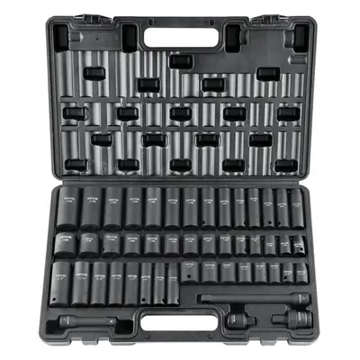 (3/8 SAE 48PCS, 3/8 SAE 48PCS) 48-Piece Set Sleeve Set 6-Point Cr-V Drive Extension Universal Jo