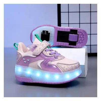 (pink, 39) Tuinanle Children&apos;s Led Light Skate Shoes Kids Sneakers For Girl Boy