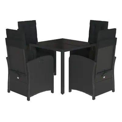 (black, cm table length/ piece) vidaXL Bistro Set Piece with Cushions Bistro Table & Chair Black