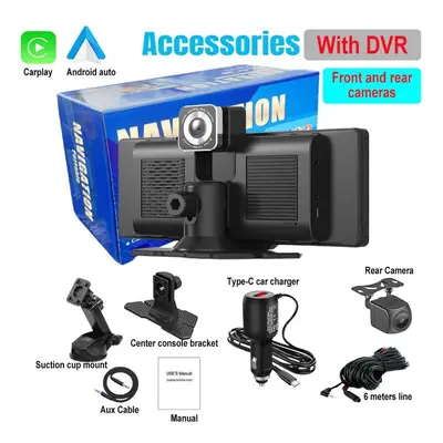 (black, Carplay+DVR) 10.26 Inch Dashcam Dvr Car Carplay Android Auto Wireless Driving Recorder D