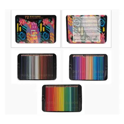 (72 oily colors Iron box) Brutfuner 12/48/120/160/260 Colors Oily Colored Pencils Watercolor Pen