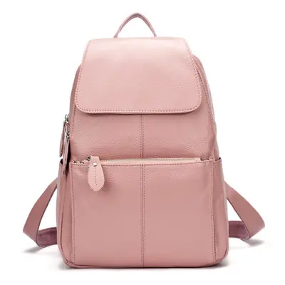 (lavender purple) Zency Fashion Soft Genuine Leather Large Women Backpack Quality A+ Ladies Trav