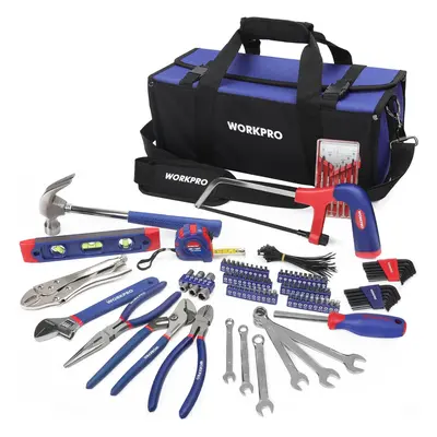 Home Repair Tool Kit Pieces with Tool Bag, DIY Hand Tool Set - Includes Pliers Set, Hex Wrench S