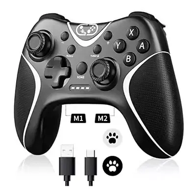 (Black) Wireless Nintendo Switch Controller with Programmable/Vibration/Turbo Compatibility with