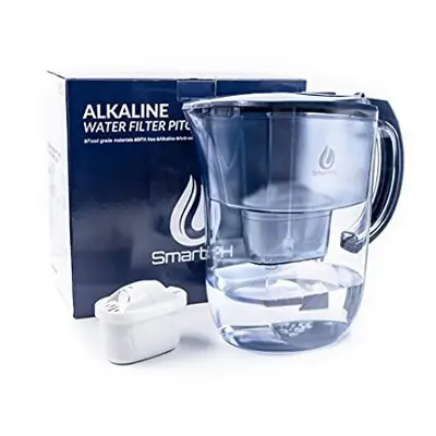 SmartPH Alkaline Water Purifier Filter Jug - 3.8L, Midnight Blue, BPA Free, Includes BRITA Compa