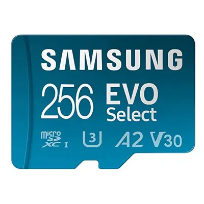 EVO Select Micro SD-Memory-Card + Adapter, 256GB microSDXC 130MB/s Full HD & 4K UHD, UHS-I, U3, 