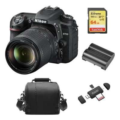 Nikon D7500 Kit Af-S 18-140Mm Ed Vr Dx+64Gcard+Bag+En-El15A+Cardreader