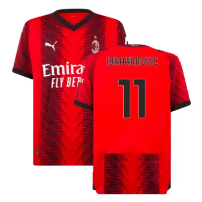 (XL) AC Milan Home Authentic Shirt (Ibrahimovic 11)