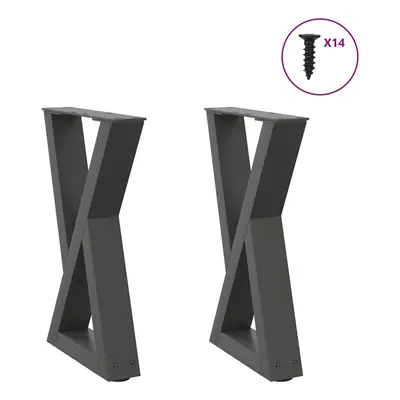 (anthracite, x (42-43.3) cm) vidaXL Coffee Table Legs pcs Black 60x(30-31.3) cm Steel