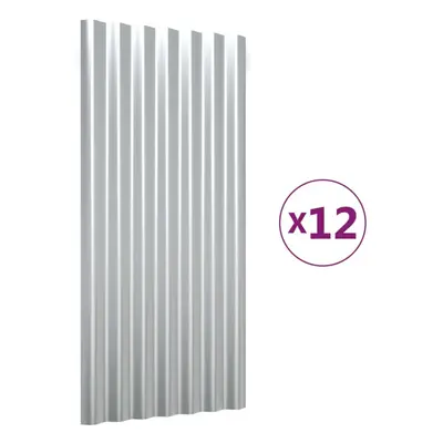 (silver, x cm) vidaXL 12/36x Roof Panels Powder-coated Steel Corrugated Multi Colours/Sizes