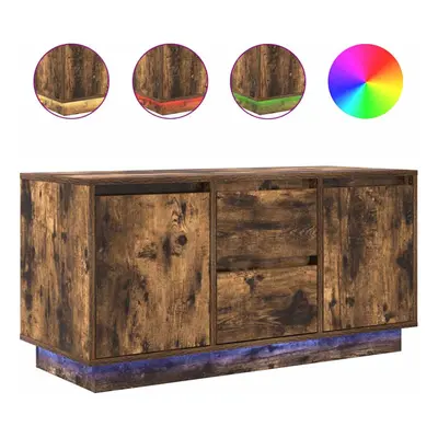 (smoked oak, cm) vidaXL TV Cabinet with LED Lights Old Wood 193.5x41x50 cm TV stand