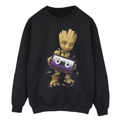 (S, Black) Marvel Mens Guardians Of The Galaxy Groot Cosmic Tape Sweatshirt