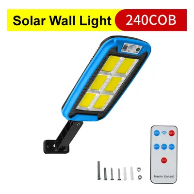 (240 COB - A) COB LED Solar Street Wall Light PIR Motion Sensor Dimmable Lamp Outdoor Garden