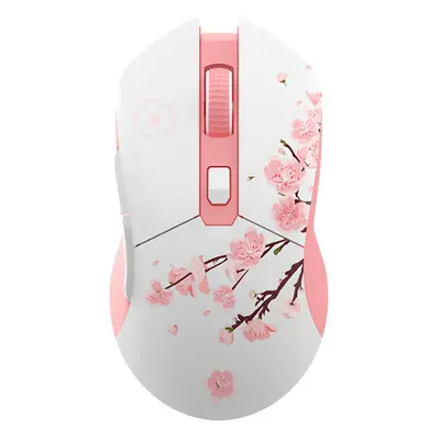 (Pink) Dual Mode Mouse RGB 2.4GHz Wireless Wired Gaming Mouse with Charging Dock Built-in 930mAh