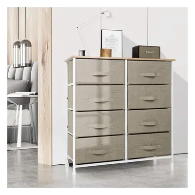 80 X X Cm, Chest Of Drawers, Fabric Storage Cabinet With Wood Top And Metal Frame, Organizer Uni