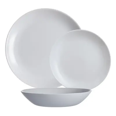 (Grey, 18pcs Dinner Set) Luminarc Round 18pc Glass Dinner Set Dinnerware