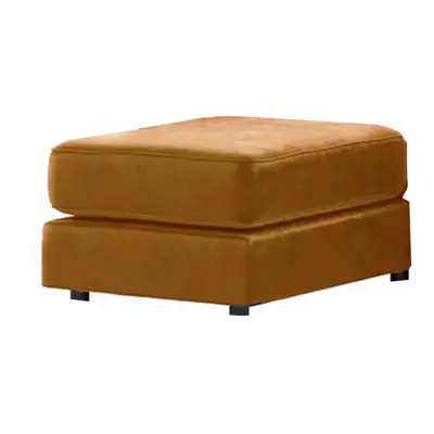 (Gold, Footstool) Brooklyn Plush Velvet Foam Corner Sofa