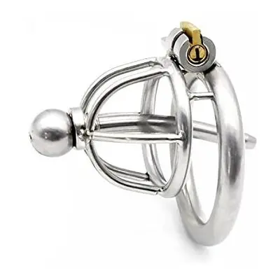 Male Chastity Device with Ultra Short Cage, Removable Urethral Tube, Comfort Style Back Ring