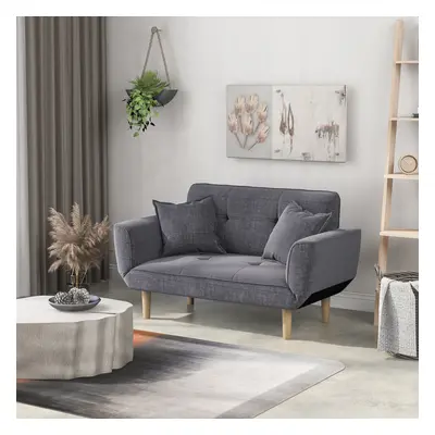 (Fabric) Grey Seater Sofa Bed, Couch Settee Recliner