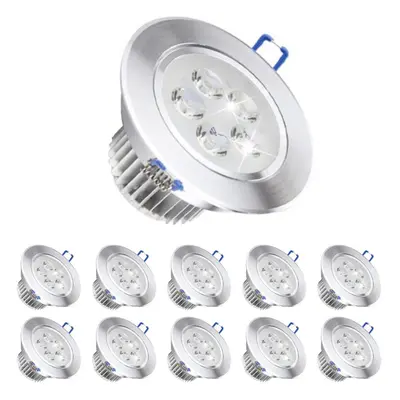 Pack of 10,Pocketman 220V 5W LED Recessed Ceiling Light Downlights Spotlight,Cool White,450-500 