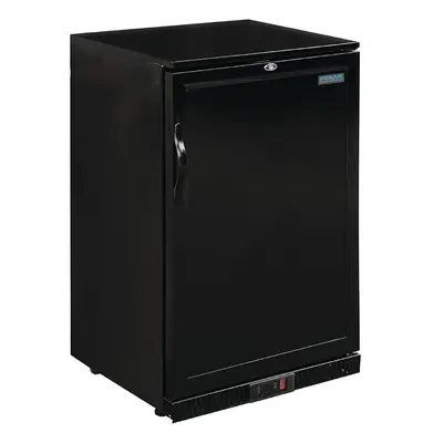 Polar G-Series 900mm Single Solid Door Back Bar Cooler in Black 138Ltr