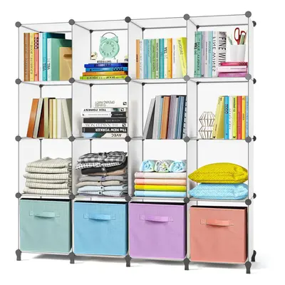 (Large, White) Bookcase Cube Storage Unit Bookshelf Cube Storage DIY Cube Unit