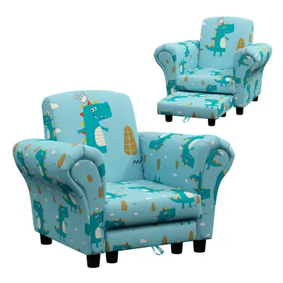 AIYAPLAY Piece Kids Sofa Set with Dinosaur Design, for Nursery, Blue