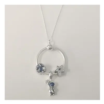 Pandora silver S925 necklace pendant heart 'O' Pendant