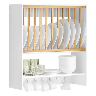 SoBuy KCR09-W, Wall Mounted Plate Cup Rack, Kitchen Storage Rack Shelf