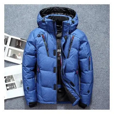 (blue, M) Winter Thickn Men Down Coats Snow Parkas Detachable Warm Down Jackets Outerwear