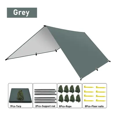 (grey, 3m x 5m) Camping Tarp, Outdoor Camping Tarpaulin Awning, Lightweight Uv Resistant And Pu 