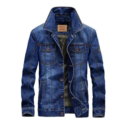 (denim blue, M) Denim Men &apos;s Jacket Jacket Men &apos;s Large Size Thin Loose Men &apos;s Ca