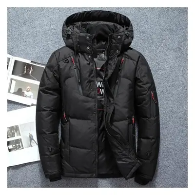 (black, XXL) Winter Thickn Men Down Coats Snow Parkas Detachable Warm Down Jackets Outerwear