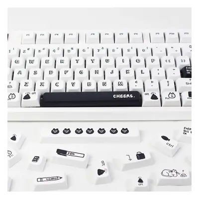 (as the picture) Black Cartoon Xda Keycaps Mechanical Keyboard Personalised With Cute Keycaps He