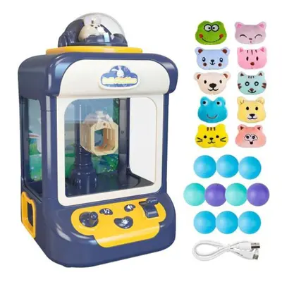 (blue) Kids Mini Claw Machine With Mini Toys Mini Vending Machine Candy Grabber Prize Dispenser 