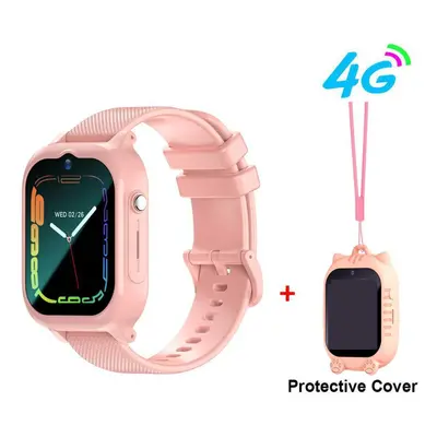 (pink) Gps Sos 4g Kids Smart Watch For Children Hd Video Call Location Tracker Sim Card Child Wa