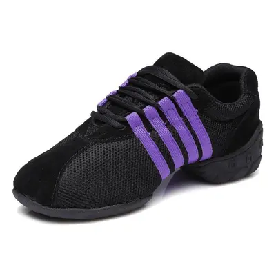 (purple, 38) Size Women Ladies Breath Fitness Dance Sneakers Ballet Jazz Modern Shoes Canvas Mes