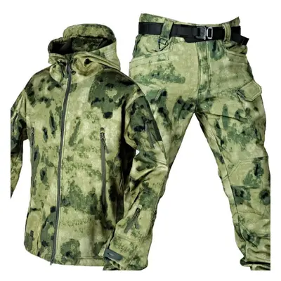 (green, S) Mens Thickening Military Uniform Camo Jacket And Army Combat Multicam Shirt Tactical 