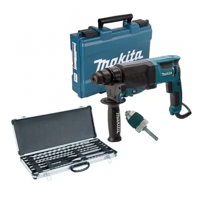 Makita 240v SDS + Rotary Hammer Drill HR2630 Heavy Duty + SDS Bits + Chisels