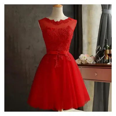 (red, S) Women Formal Wedding Bridesmaid Evening Party Ball Prom Gown Cocktail Dress