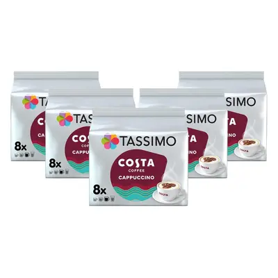 Tassimo Costa Cappuccino Coffee Pods x (Pack of 5, Total Drinks)