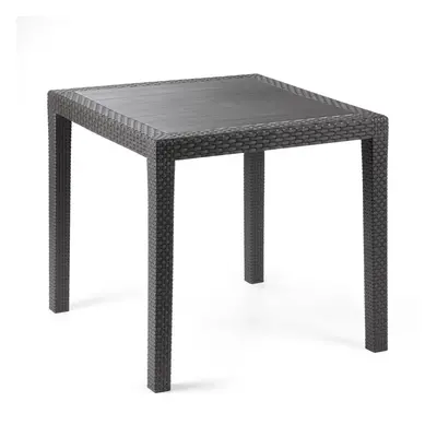 (Anthracite ) Square Garden Plastic Patio Dining Whether Proof Table Indoor Outdoors Furniture