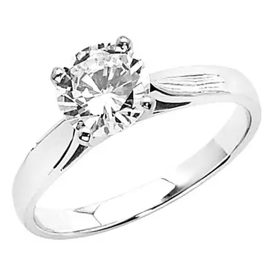 Precious Stars Jewelry 14k White Gold 1ct TGW Round-cut Diamonette Solitaire Engagement Ring