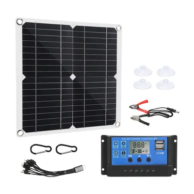 50W Solar Panel 18V Solar Cells Bank Connector Cover with 100A Solar Controller IP65 for Phone C