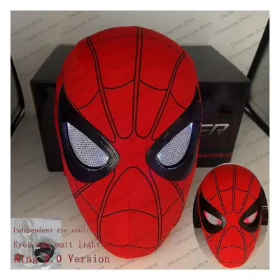 Mascara Spiderman Headgear Cosplay Moving Eyes Electronic Mask Spider Man 1:1 Remote Control Ela