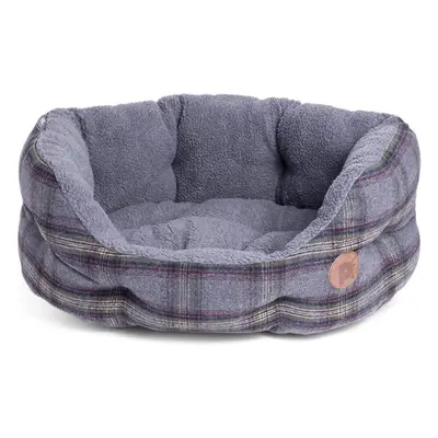 Petface Tweed Oval Dog Bed, Large, Grey